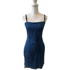 Vintage Y2K Moda International Boned Denim Corset Dress